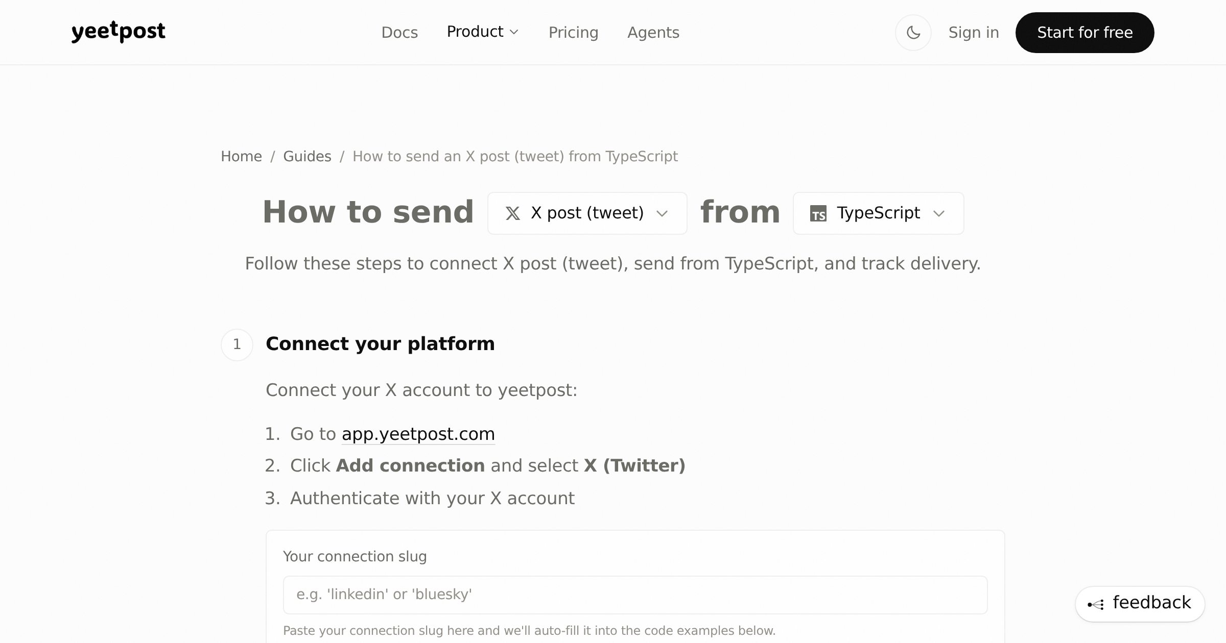 How to send an X post (tweet) from TypeScript | yeetpost